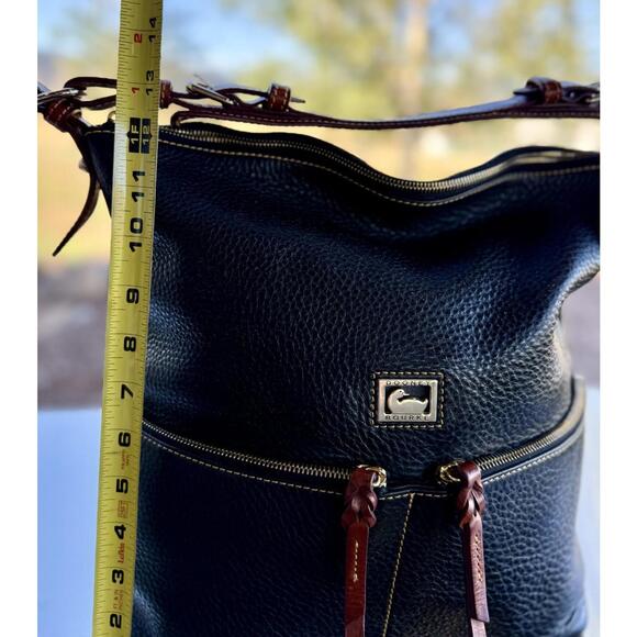 Dooney & Bourke Dillen Pocket Navy Pebbled Leather Hobo Bag - Picture 6 of 14